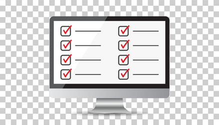 Businessman checklist with computer check list vector