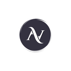 Luxury circular element design with letter n vector