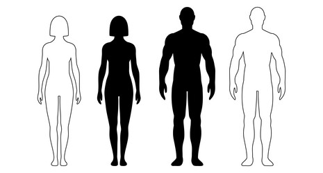 Naked Man and Woman Silhouette Royalty Free Vector Image