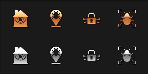 set house with eye scan system bug cyber vector image