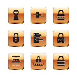 set keyhole with eye vpn computer network vector image