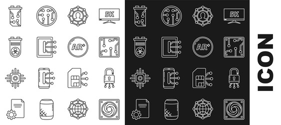 set line computer cooler lock on digital circuit vector image