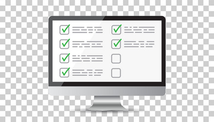 businessman checklist with computer check list vector image