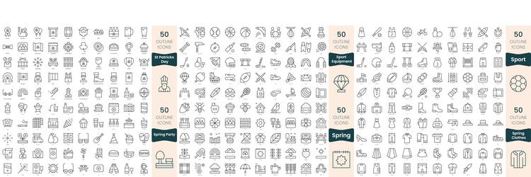 300 thin line icons bundle in this set include Vector Image