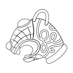 Animal head of viking s ship icon in outline style vector