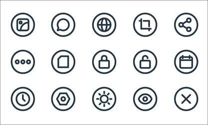basic ui line icons linear set quality vector image