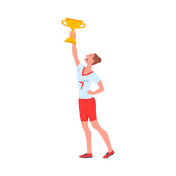 Cartoon color character sportive young woman vector