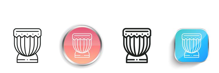 djembe icon thin linear regular and button style vector image