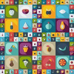 Flat concept set modern design with shadow fruit Vector Image