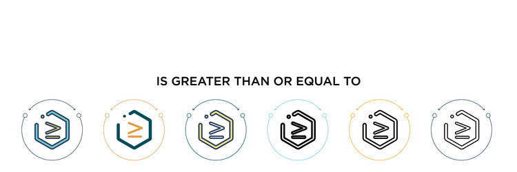is greater than or equal to symbol icon in filled vector image