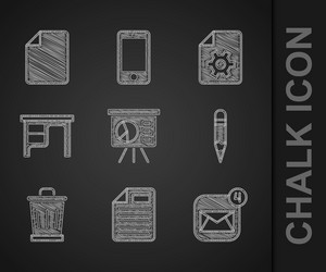 set board with graph file document envelope vector image