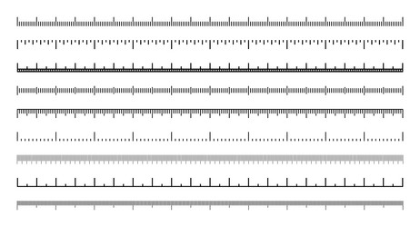 various measurement scales with divisions vector