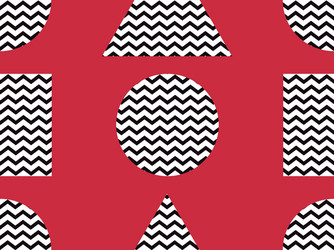 Zigzag seamless pattern with black and red color vector