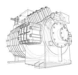 Air conditioning compressor vector