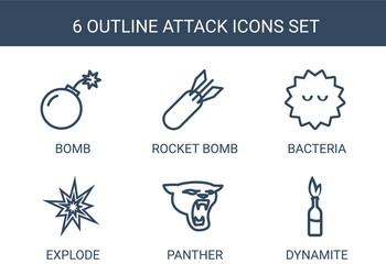 attack icons vector