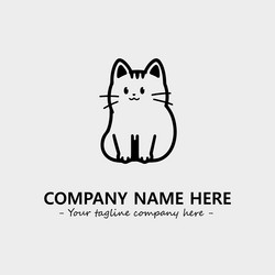 cat character black and white for logo company Vector Image