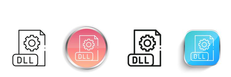 dll icon thin linear regular and button style vector image