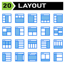 Layout icon set include grid dashboard vector