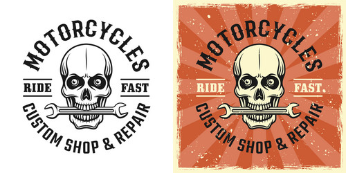 Mechanic Skull with Wrench Vector Image