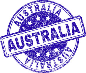 scratched textured australia stamp seal Vector Image