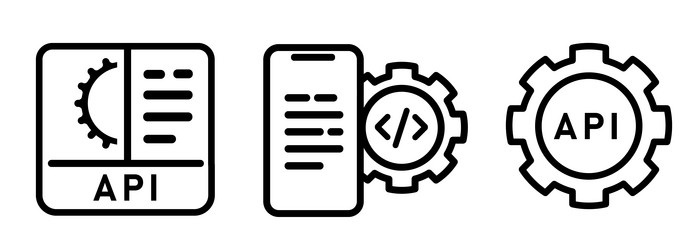 api icon application programming interface vector image