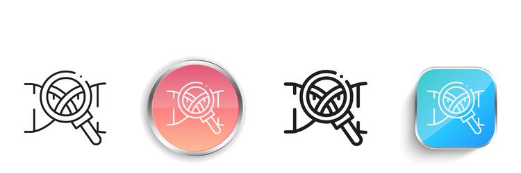dna icon thin linear regular and button style vector image