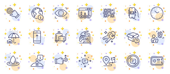 outline set of drag drop internet and parking vector image