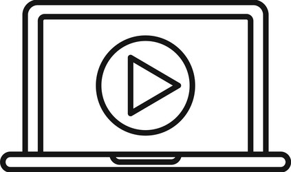 play video stream icon outline live online vector