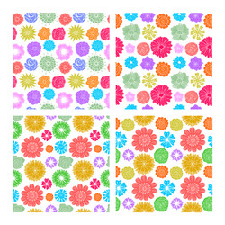 Seamless patterns from various and beautiful flowe vector