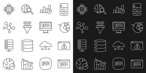 Set line data analysis browser with exclamation vector