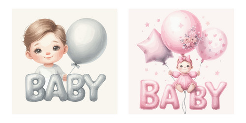 Baby Shower Watercolor Invitation Vector Image