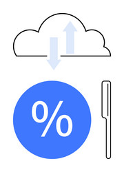 cloud data exchange and calculation signature vector image