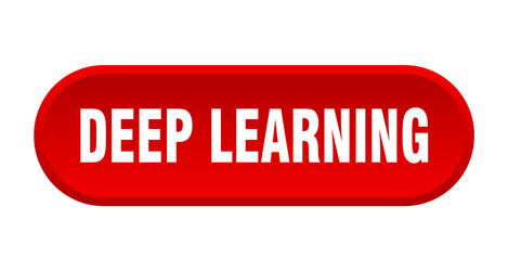 deep learning button rounded sign on white vector image