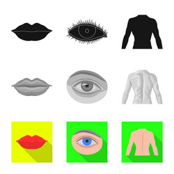 isolated object of human and part icon collection vector image