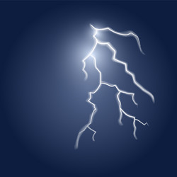 Lightning flash in the dark sky vector