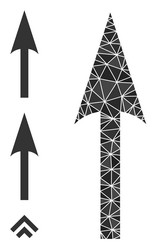 Lowpoly sharp arrow up icon with similar vector