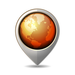 map pointer with earth globe icon vector