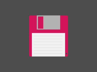 Retro floppy disk data storage vector