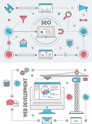 search engine optimization and web development vector image