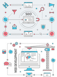 search engine optimization and web development vector