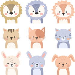 set cute animals Vector Image