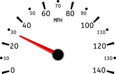 Speedometer 160 km per hour outline flat Vector Image