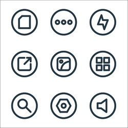 basic ui line icons linear set quality vector image