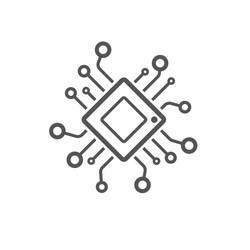 computer chip chalk icon processor memory card vector image