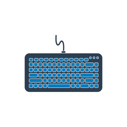 computer keyboard icon flat style eps vector image