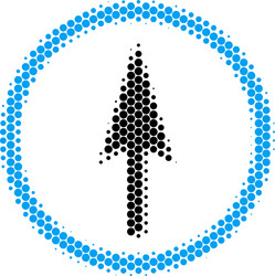Halftone dot sharp rounded arrow icon vector