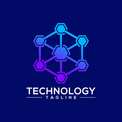 Hexagon technology logo template Royalty Free Vector Image