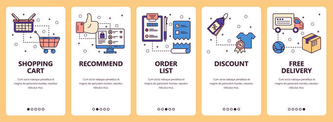 line art web and mobile app template set vector image