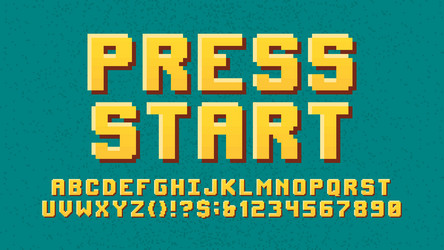 Retro Pixel Font - 8bit Style vector image