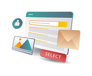 searching for web articles on search engines vector image